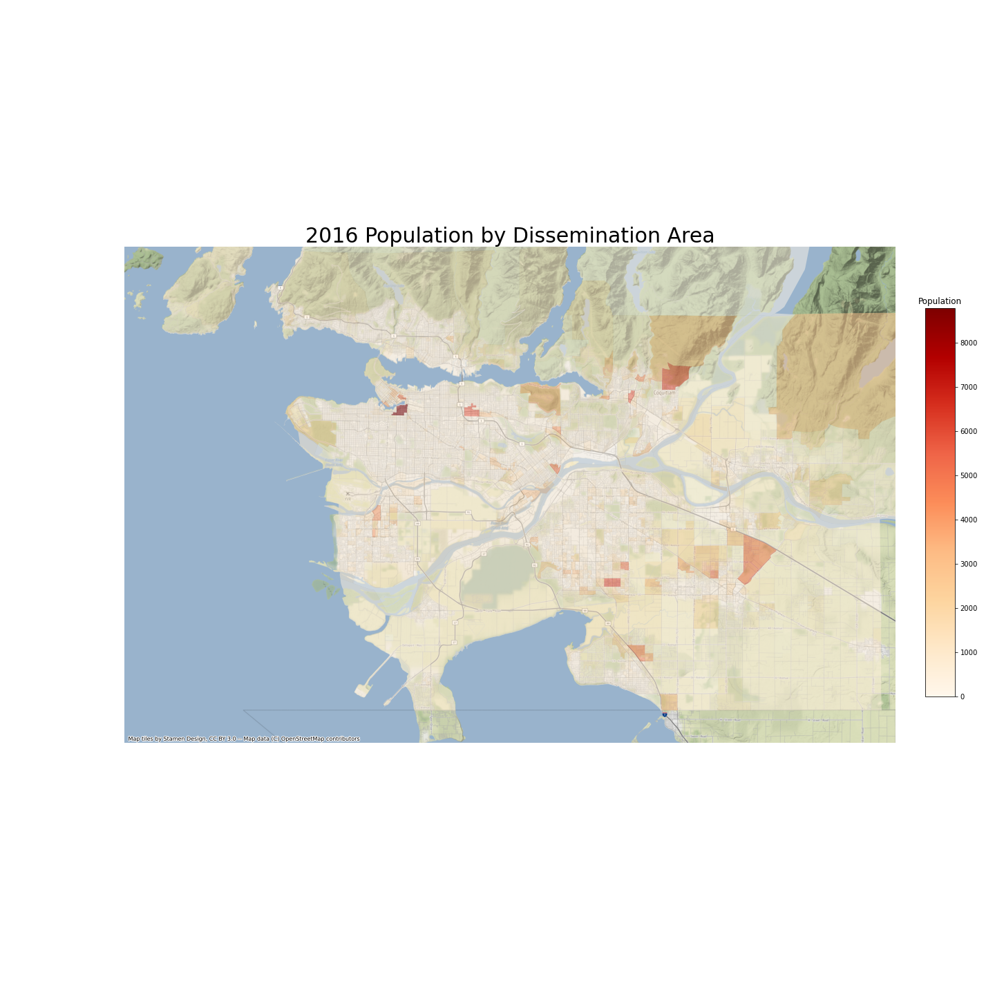 Map: Population counts by DA