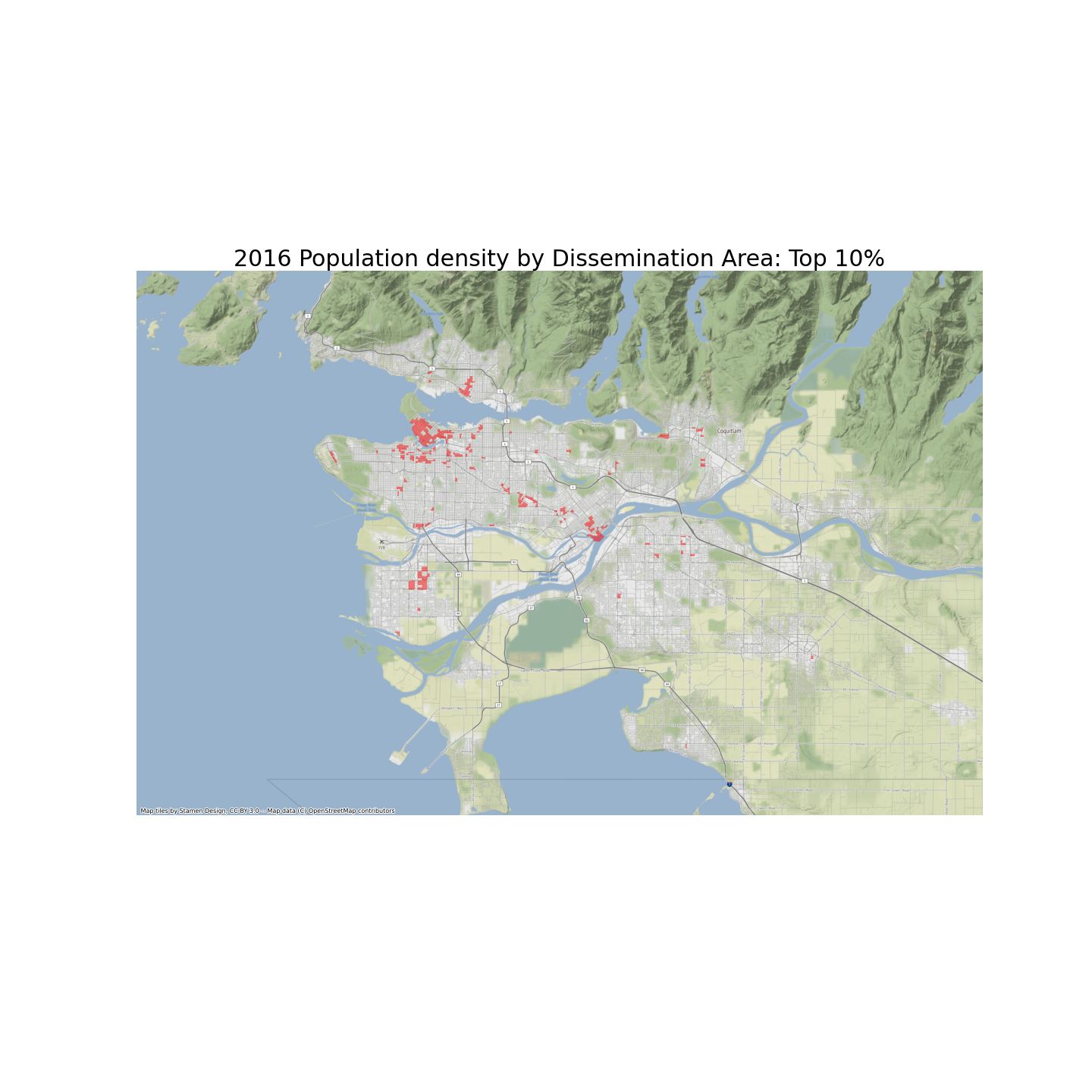 Map: Population density by DA