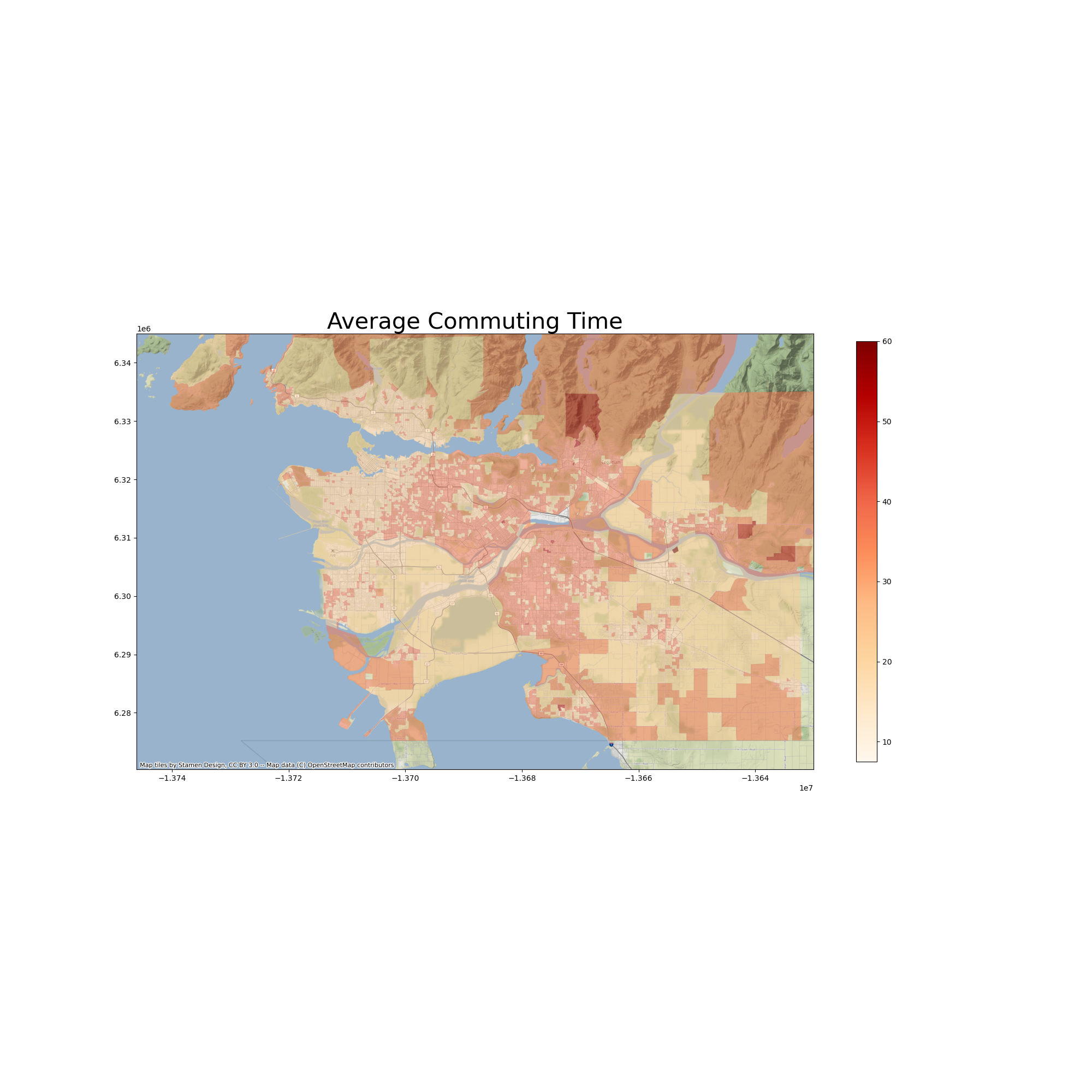 Map: DA commute duration